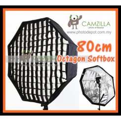 Camzilla Umbrella Octagon Softbox Brolly Reflector Speedlite with Grid - 80CM